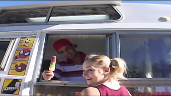 A Blonde Teen Receives A Big Cock In Exchange For An Ice Cream Treat