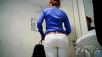 Spycam Captures A Stunning Woman In The Bathroom